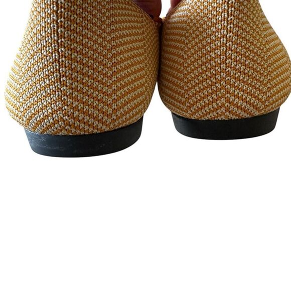 Rothy’s The Point Toe Yellow White Chevron Slip On Shoes Ballet Flats Knit  Sz 7 - Picture 7 of 15